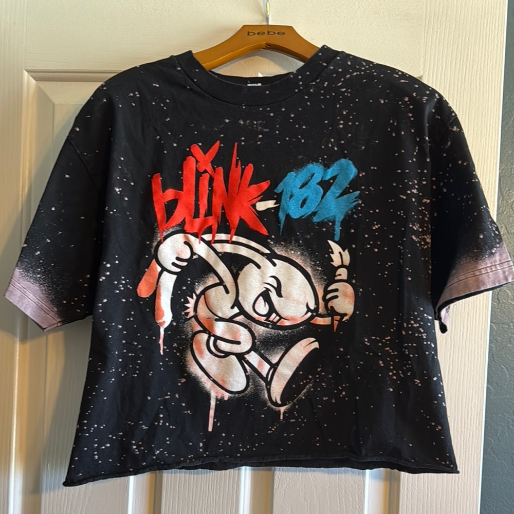 Blink-182 Crop Top with Graphic Design